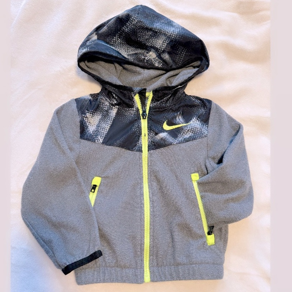 Nike Boys Dri-Fit Fleece Hooded Jacket Size 2T Grey